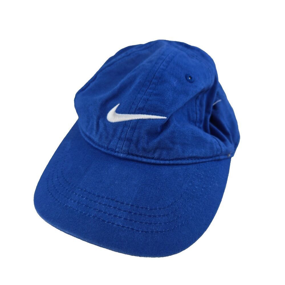 Nike Baseball Hat Youth Blue Adjustable Cap Embroidered Swoosh Sportswear